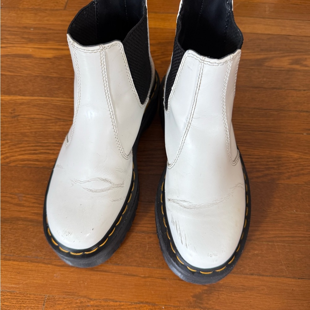 Dr. Martens White Ankle Boots